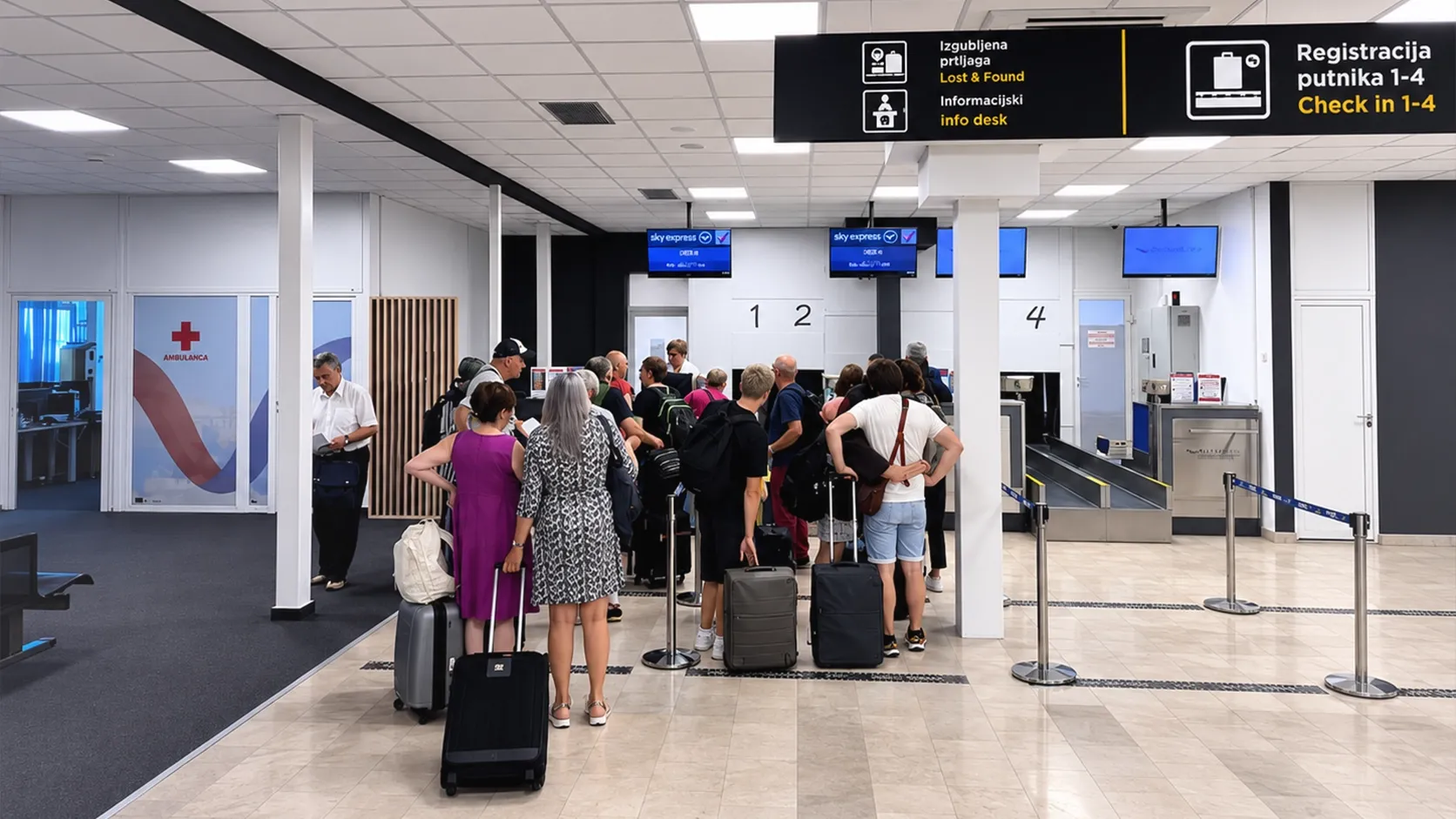 Unutrašnjost terminala Mostar aerodroma