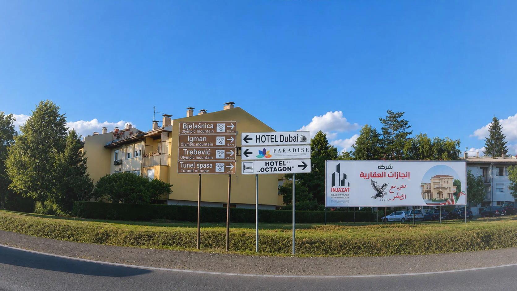 Putokazi na izlazu sa SJJ aerodroma - Bjelašnica, Igman, Trebević